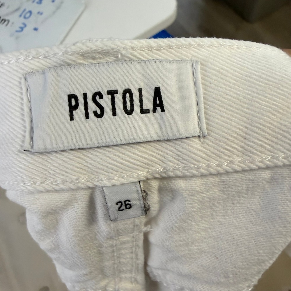 Pistola Denim Shorts Womens 26 White High Rise Frayed Raw Hem P00024451DR LUXWV - Picture 7 of 8